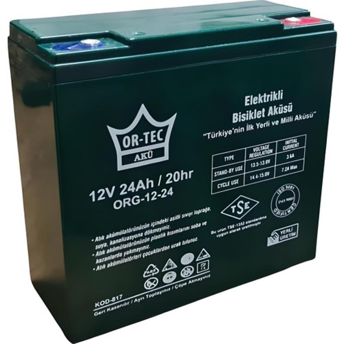 Or-Tec 12 V 24 Ah Elektrikli Motorsiklet Aküsü 6'lı Set