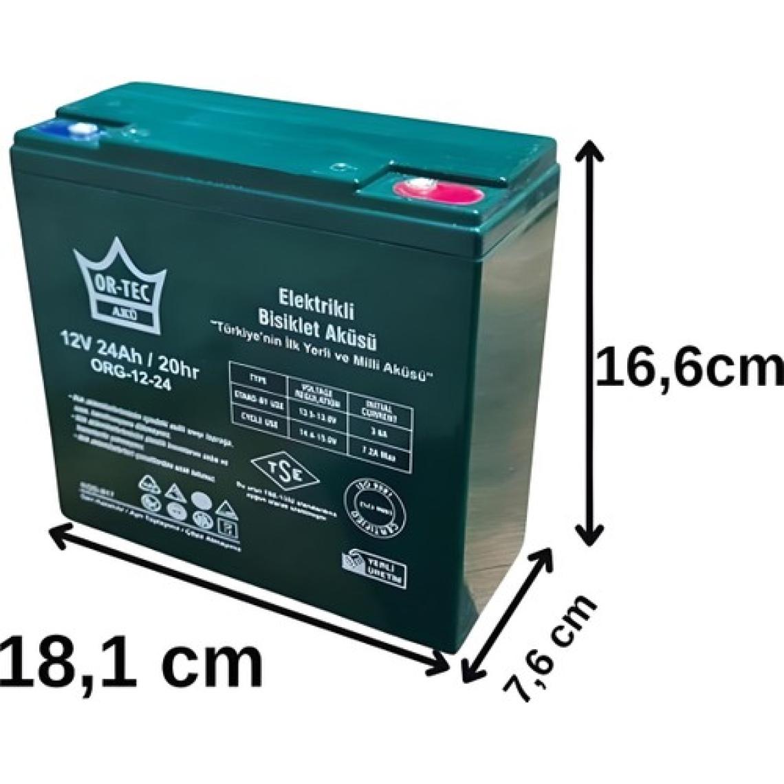 Or-Tec 12 V 24 Ah Elektrikli Motorsiklet Aküsü 6'lı Set