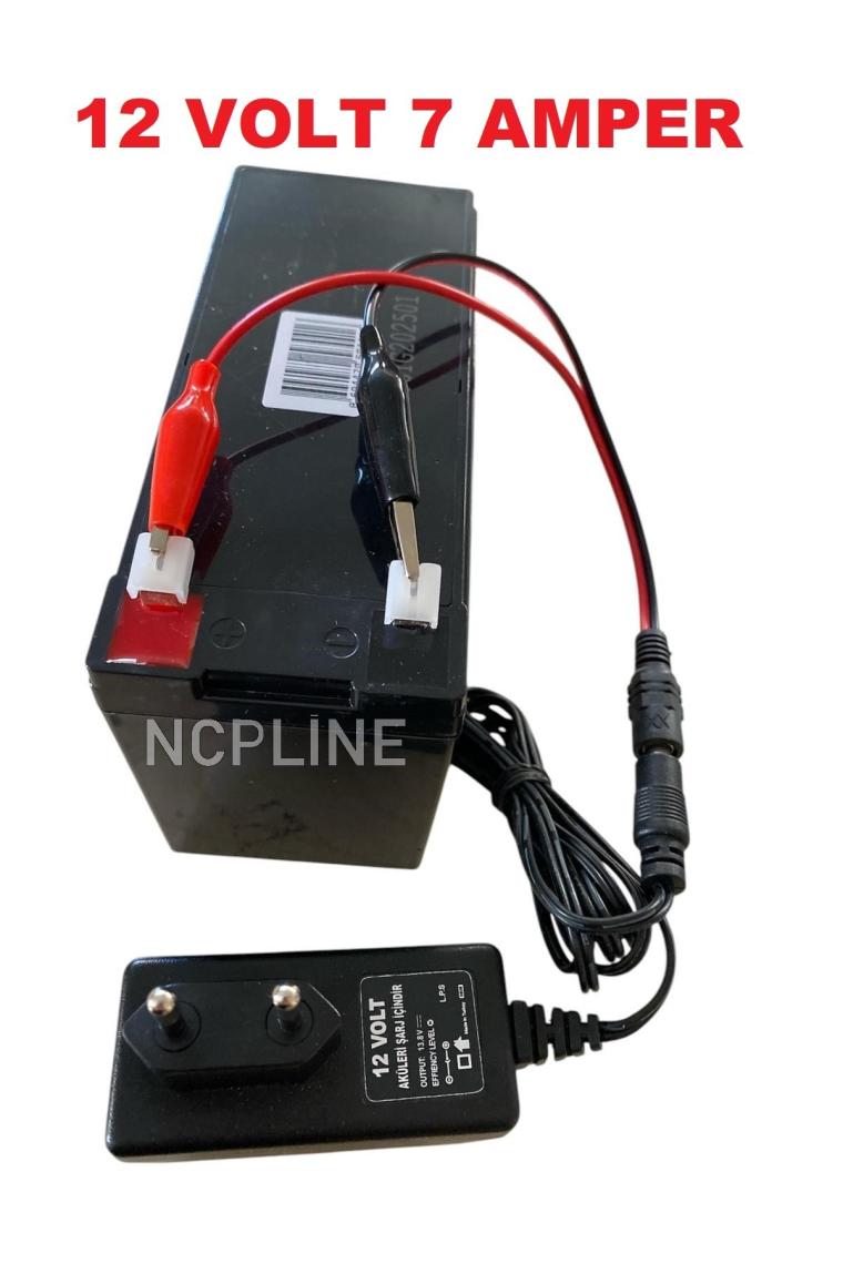 Ncp 12 Volt 7 Amper Pilsan ve Benzeri Akülü Araba Akü ve Şarj Seti