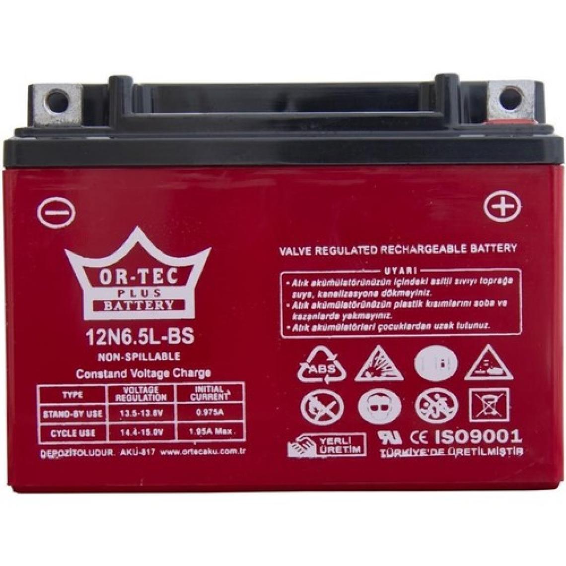 Or-Tec 12V 6.5Ah / 12N6.5L-Bs Motosiklet Aküsü