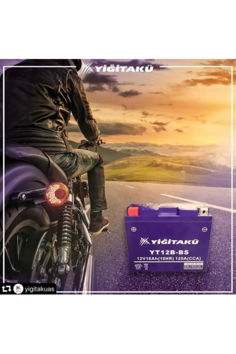 Yiğit Akü 12 V 7 Ah Amper Yiğit Akü YTX7L Bs Motosiklet Aküsü