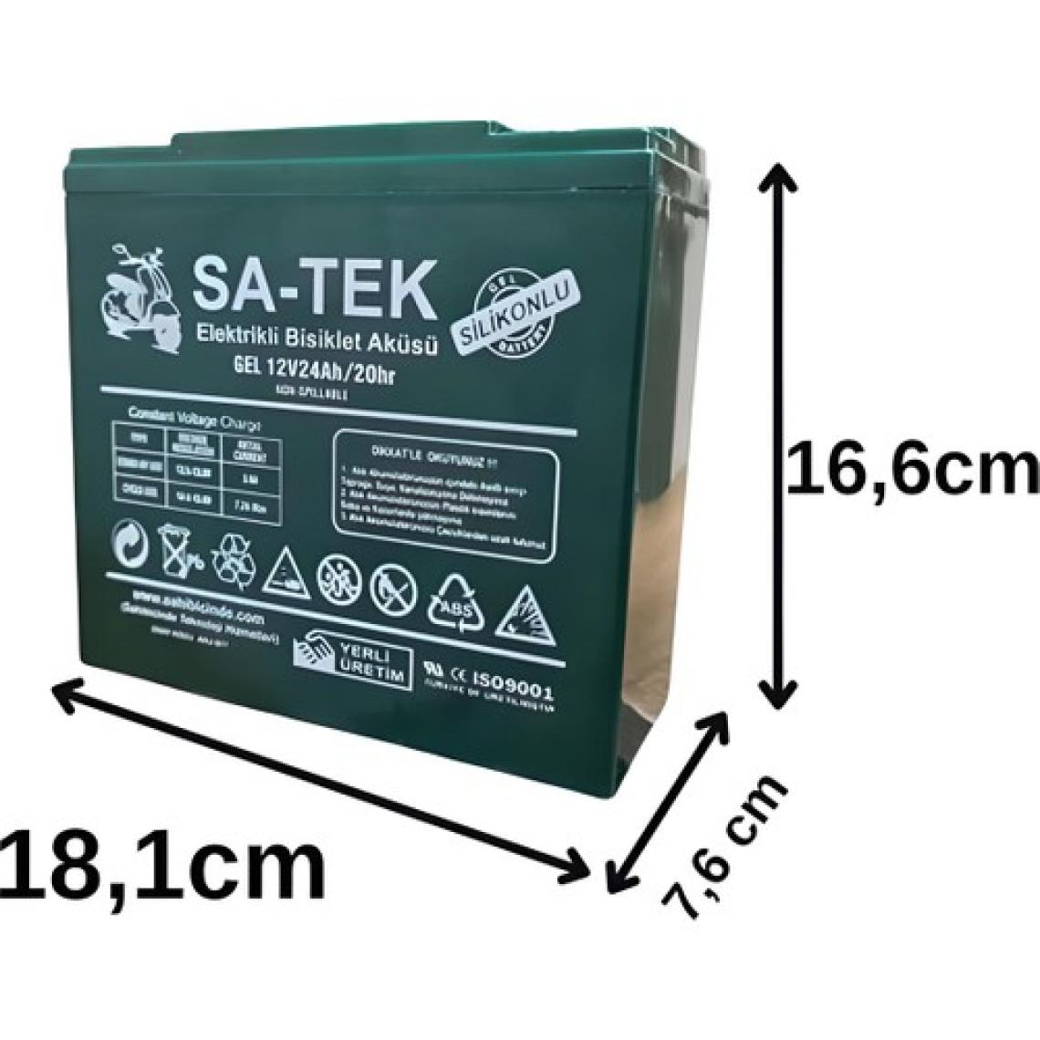 Sa-Tek 12 V 24 Ah Elektrikli Motosiklet Aküsü Jel Akü 5'li Set (Üretim Yılı: 2024)