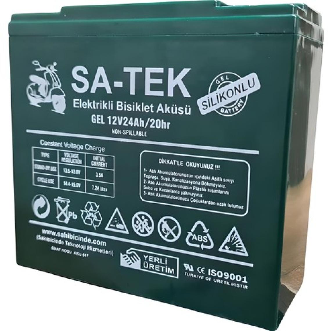 Sa-Tek 12 V 24 Ah Elektrikli Motosiklet Aküsü Jel Akü 5'li Set (Üretim Yılı: 2024)