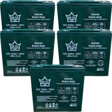 Ortec 12V 22-24 Ah Elektrikli Motosiklet Aküsü 5'li Set