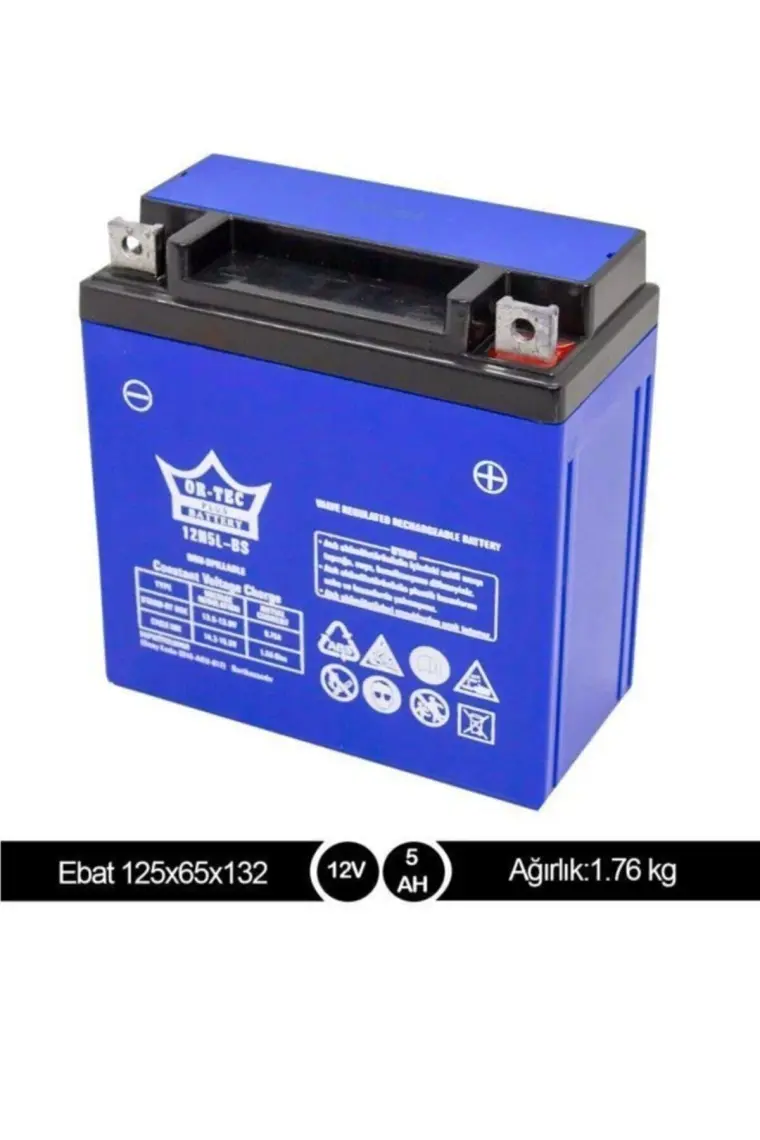 Or-Tec 12V 5 Ah 12N5L-BS Motosiklet Aküsü