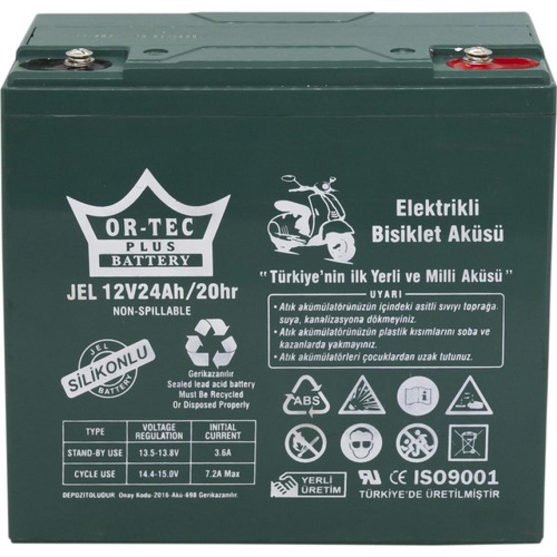 Ortec Jel Akü 12 V 24 Ah Elektrikli Motosiklet Aküsü (Üretim Yılı 2024)