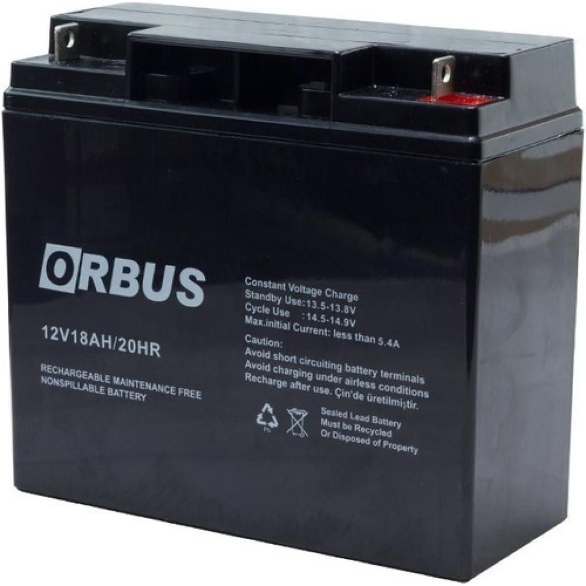 Orbus 12 V 18 Ah 180*76*167 mm Kuru Akü 6 Ay Garantili / Ücretsiz