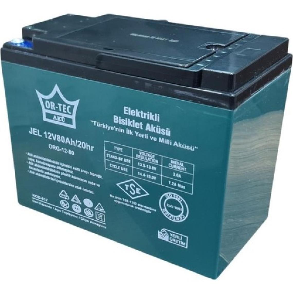 Or-Tec Ortec 6'lı Set 12V 80 Ah Jel Motor Aküsü (Üretim Yılı: 2024)