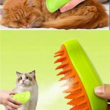 Buharlı Yumuşak Silikon Uçlu Kedi - Köpek Tüy Tarama Tarağı Yıkama Tımar Fırçası