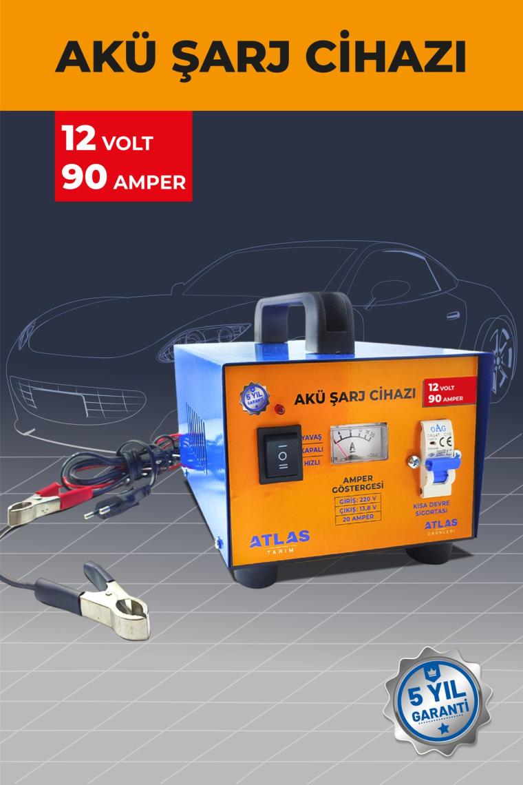 Akü Şarj Cihazı 12 Volt 90 Amper 5 Yıl Garanti