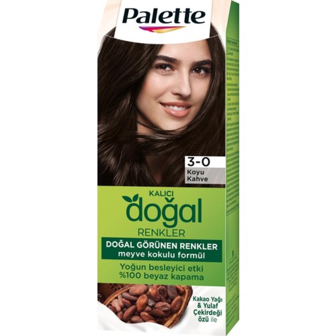 Palette Kalıcı Doğal Renkler 3-0 Koyu Kahve Saç Boyası Kakao Yağı & Yulaf Çekirdeği Özü ile