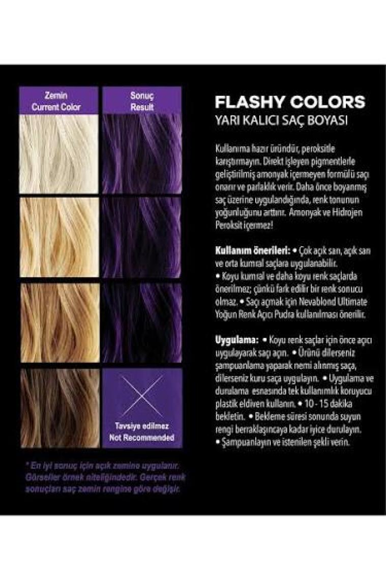 Neva Flashy Colors Yarı Kalıcı Saç Boyası Menekşe Moru-Violet Purple