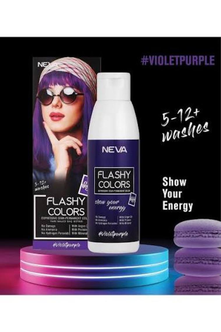 Neva Flashy Colors Yarı Kalıcı Saç Boyası Menekşe Moru-Violet Purple