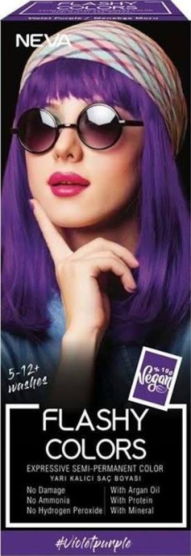 Neva Flashy Colors Yarı Kalıcı Saç Boyası Menekşe Moru-Violet Purple