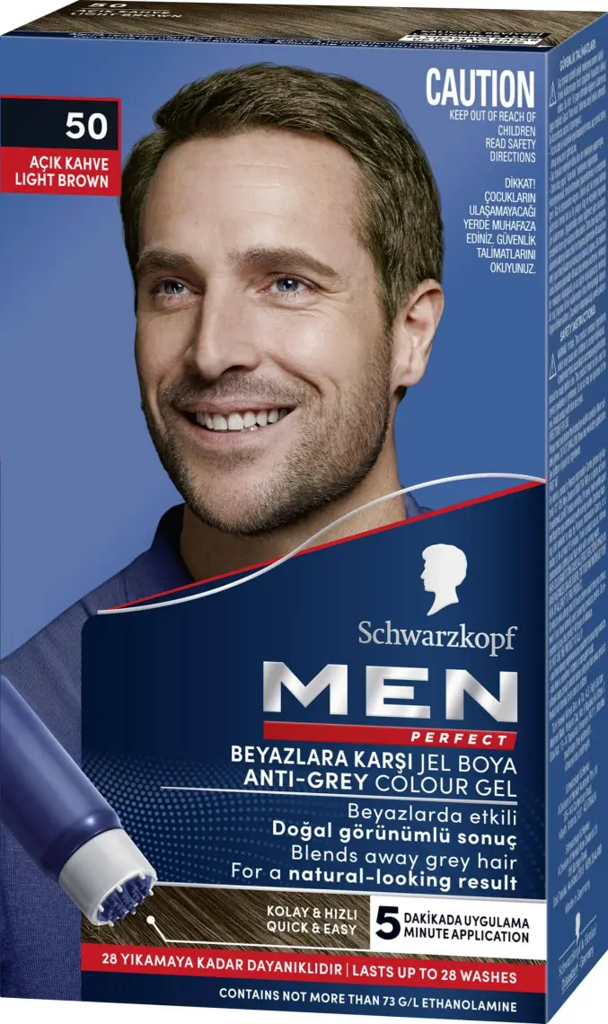 Schwarzkopf Men Perfect Beyazlara Karşı Jel Boya 50 Açık Kahve