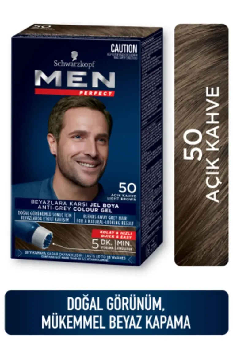 Schwarzkopf Men Perfect Beyazlara Karşı Jel Boya 50 Açık Kahve