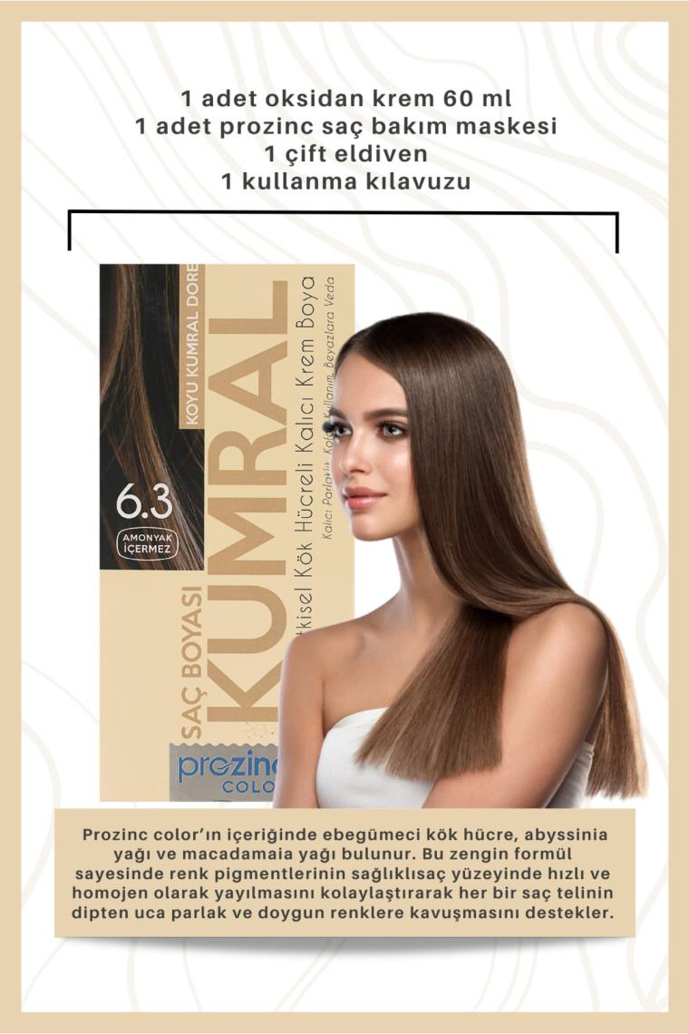 ProZinc Color Amonyaksız Bitkisel Kalıcı Saç Boyası 6.3 Koyu Kumral Dore
