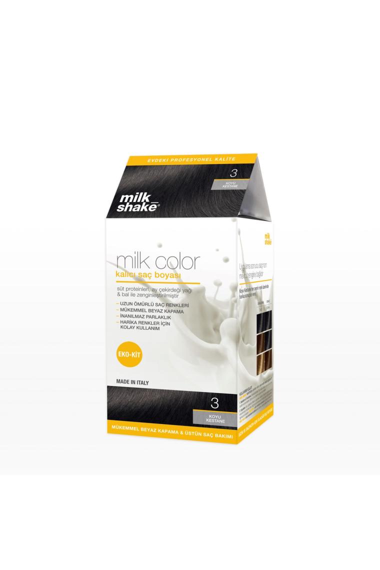 Milk_shake Milk Color Eko Kit Saç Boyası Koyu Kestane - 3 (KÖPÜKSÜZ)