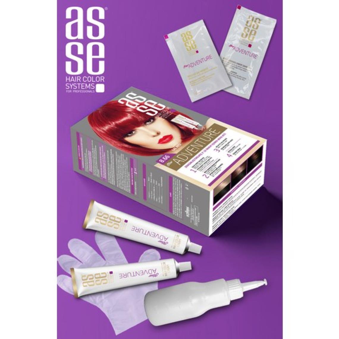 Asse Adventure Set Saç Boyası, Kalıcı ve Canlı Renkler 1+1 İki Kullanım Seti (No:8.66 Lal Kızıl)