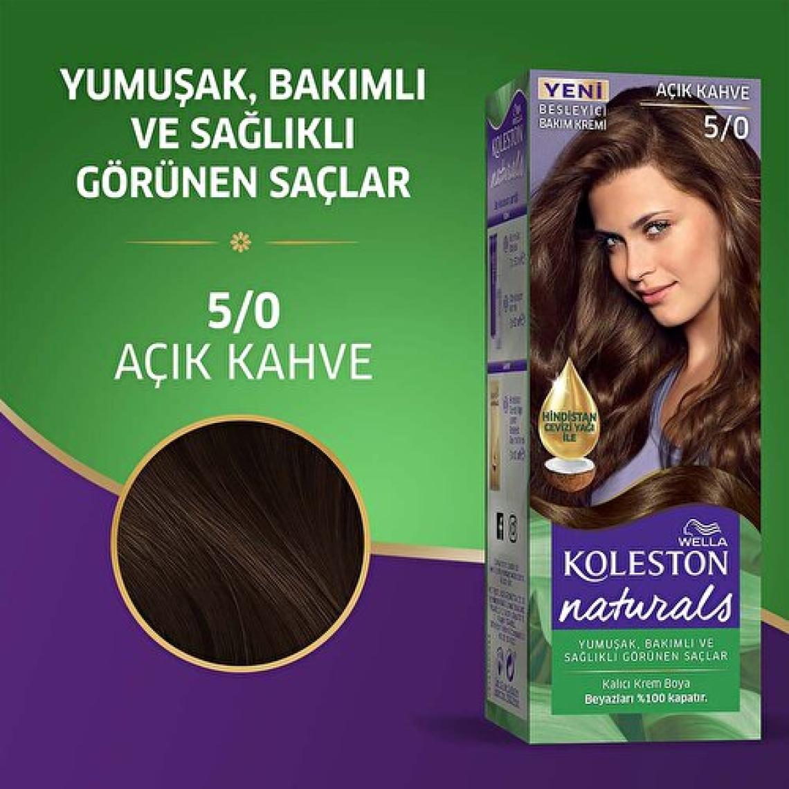 Wella Koleston Naturals 5/0 Açık Kahve Saç Boyası