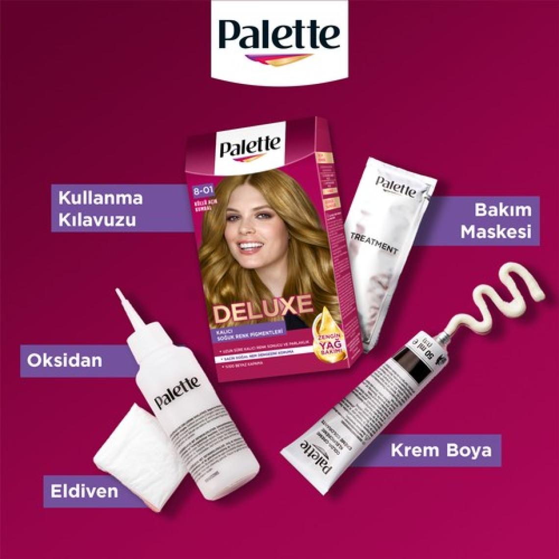 Palette Deluxe Yoğun Renkler 8-01 Küllü Açık Kumral Saç Boyası