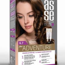 Asse Adventure Set Saç Boyası, Kalıcı ve Canlı Renkler 1+1 İki Kullanım Seti (No:6.7 Fındık Kabuğu)