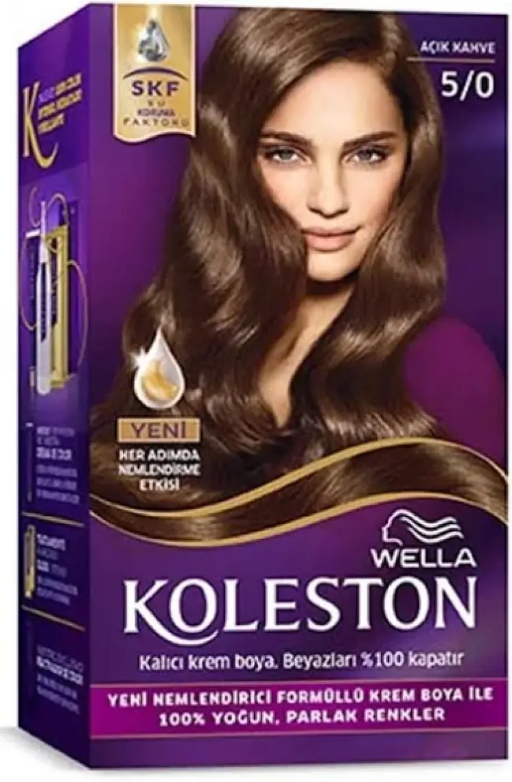Wella Koleston 4/0 Kahve Krem Saç Boyası Kiti – %100 Beyaz Kapatma, Nemlendirici ve Uzun Süre Kalıcı Canlı Renk, 99 ml