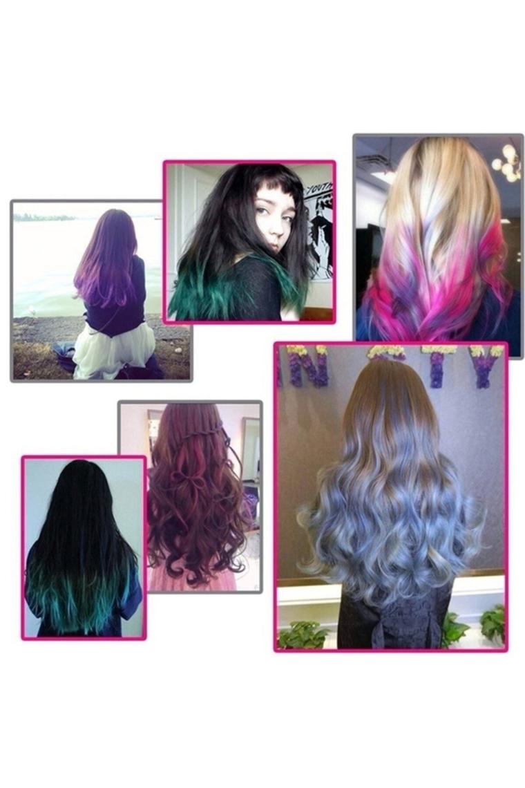 Pazariz Rengarenk Saç Boyama Tebeşiri - Mini Taraklı Konsept Saç Boyama Seti Hair Chalk Koyu Mavi