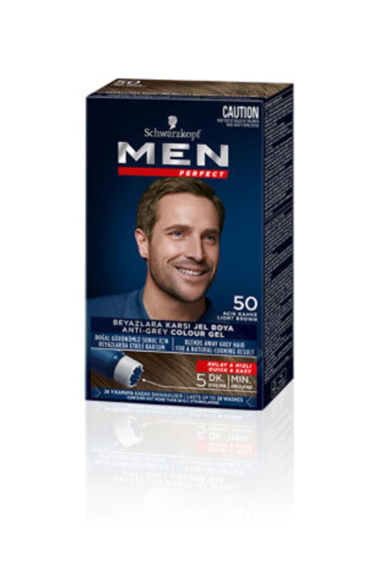 Schwarzkopf Men Perfect 50 Açık Kahve Erkeklere Özel Saç Boyası