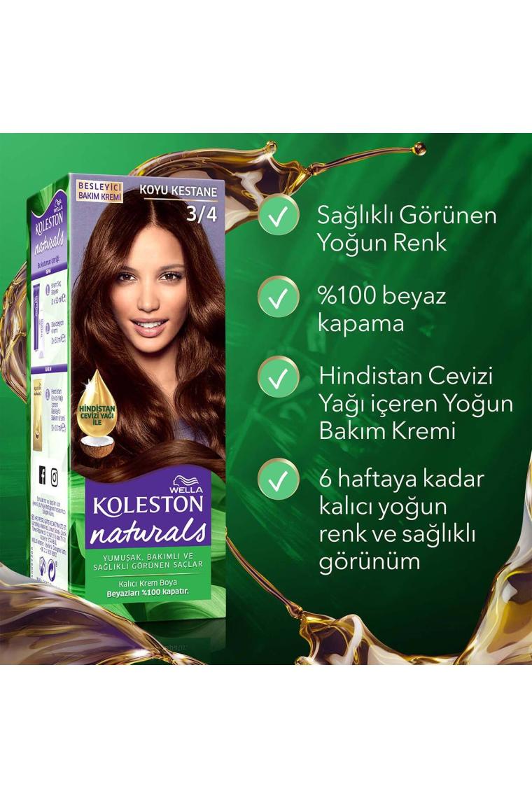 Wella Koleston Naturals 3/4 Koyu Kestane Saç Boyası