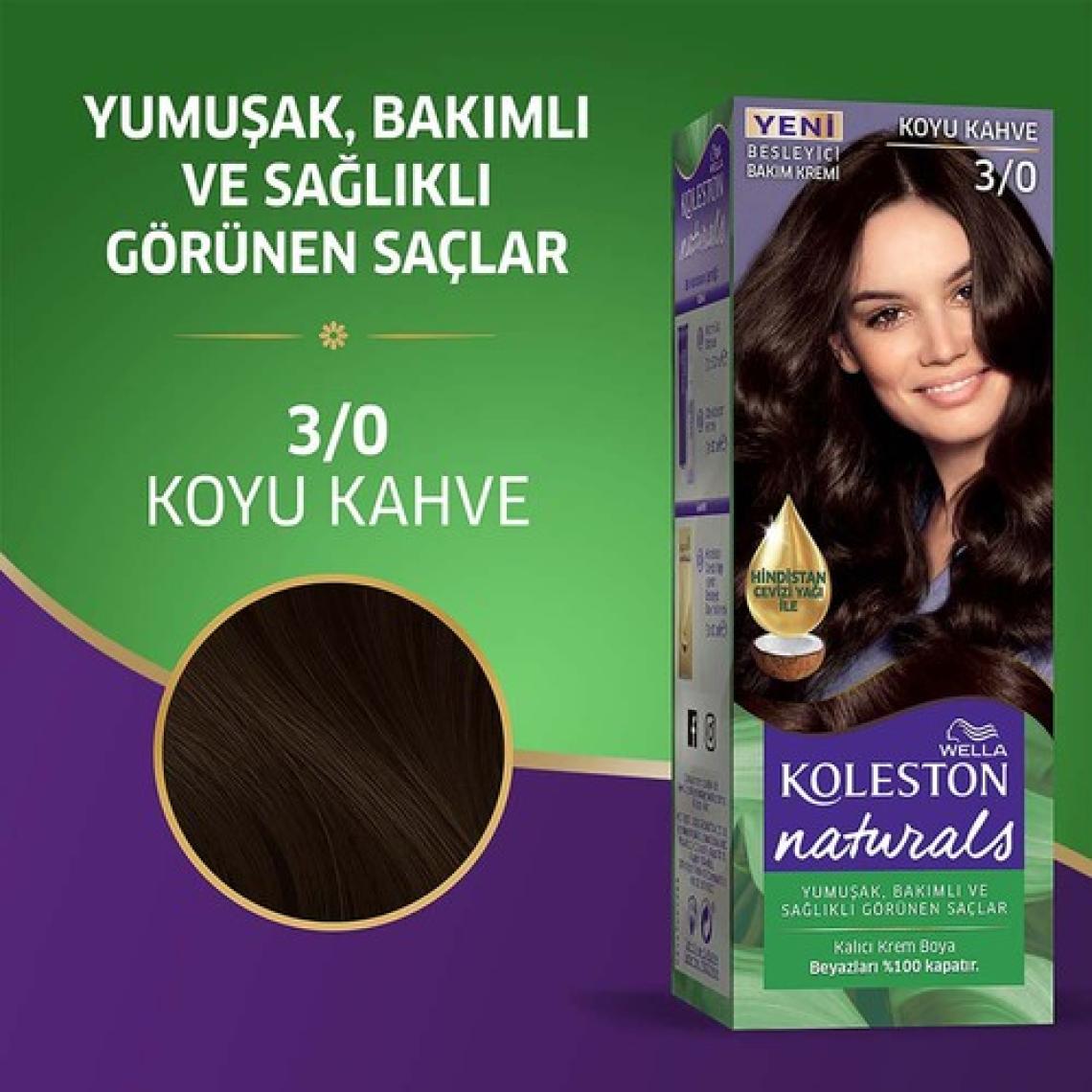 Wella Koleston Naturals 3/0 Koyu Kahve Saç Boyası