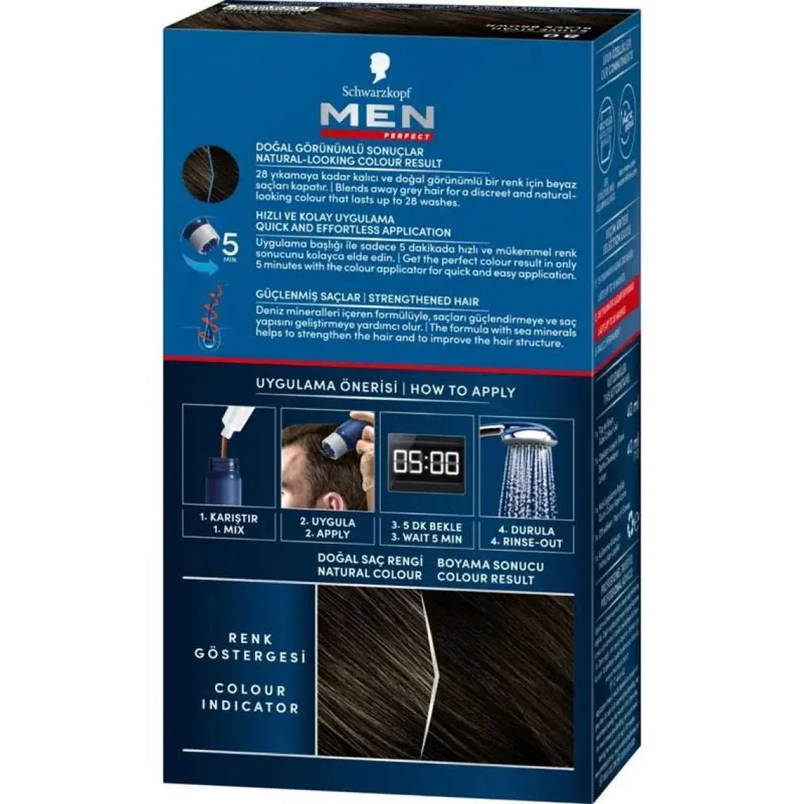 Schwarzkopf Men Perfect Beyazlara Karşı Jel Boya 80 Kahve Siyah