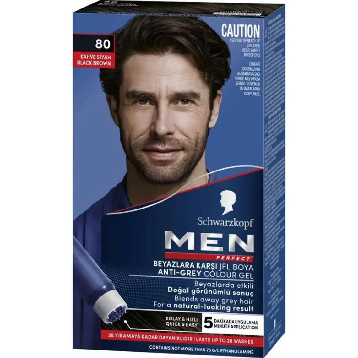 Schwarzkopf Men Perfect Beyazlara Karşı Jel Boya 80 Kahve Siyah