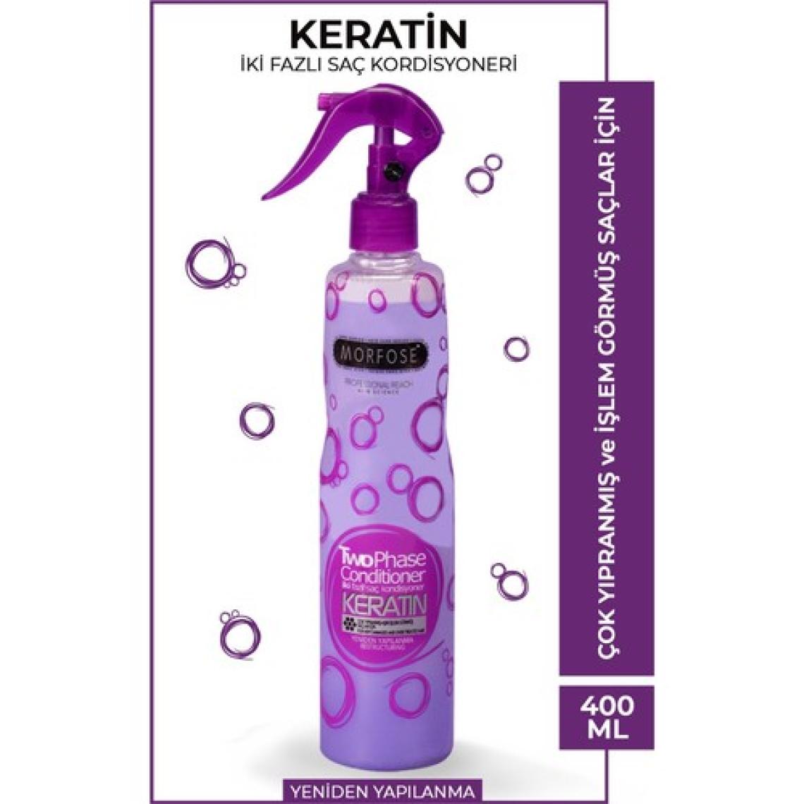Morfose Çift Fazlı Mor Fön Suyu - Boyalı Saçlar İçin Kolajen ve Keratin Destekli, Onarıcı Etki, Bitkisel İçerik, Amonyaksız, 400 ml