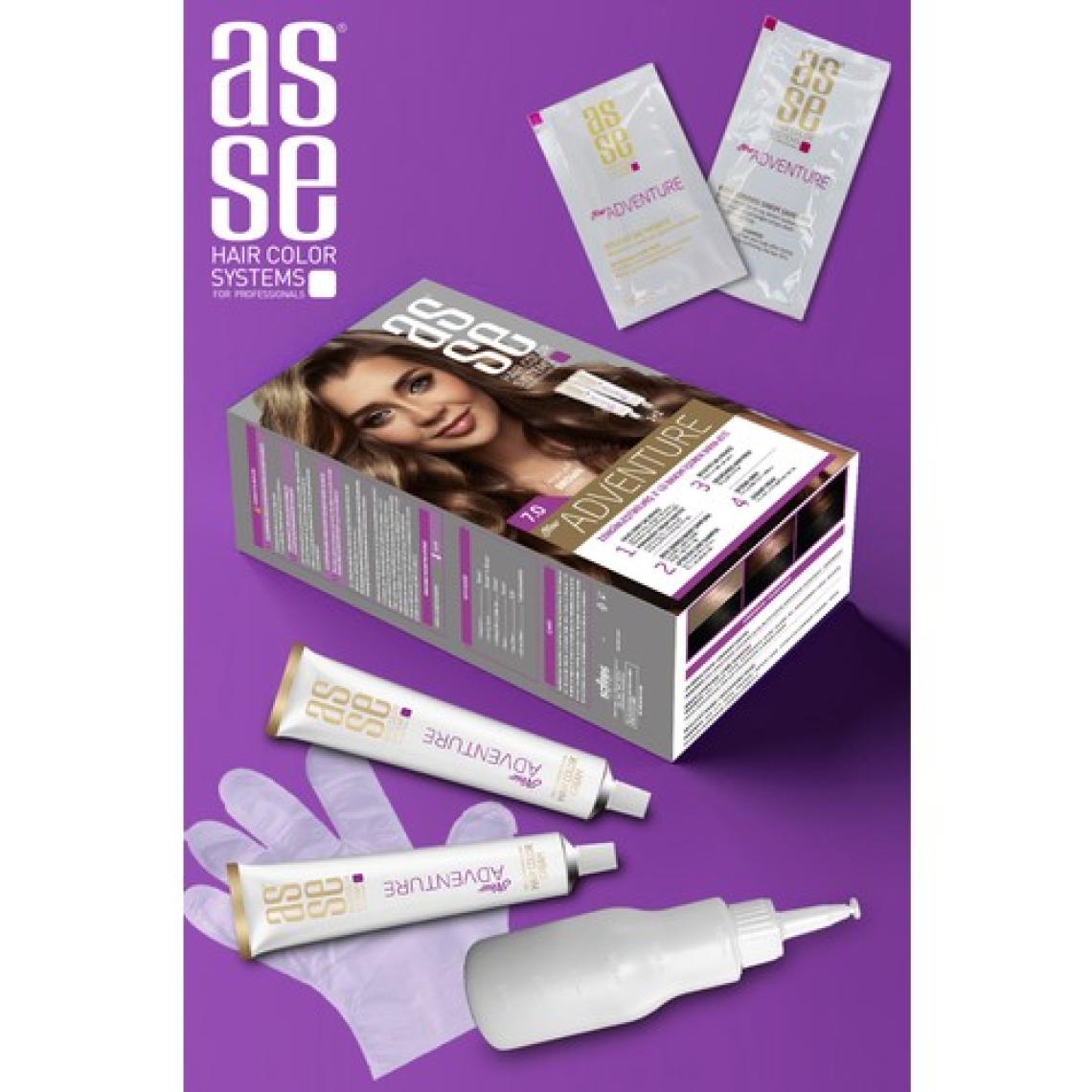 Asse Adventure Set Saç Boyası, Kalıcı ve Canlı Renkler 1+1 İki Kullanım Seti (No:7.0 Kumral)