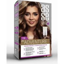 Asse Adventure Set Saç Boyası, Kalıcı ve Canlı Renkler 1+1 İki Kullanım Seti (No:7.0 Kumral)