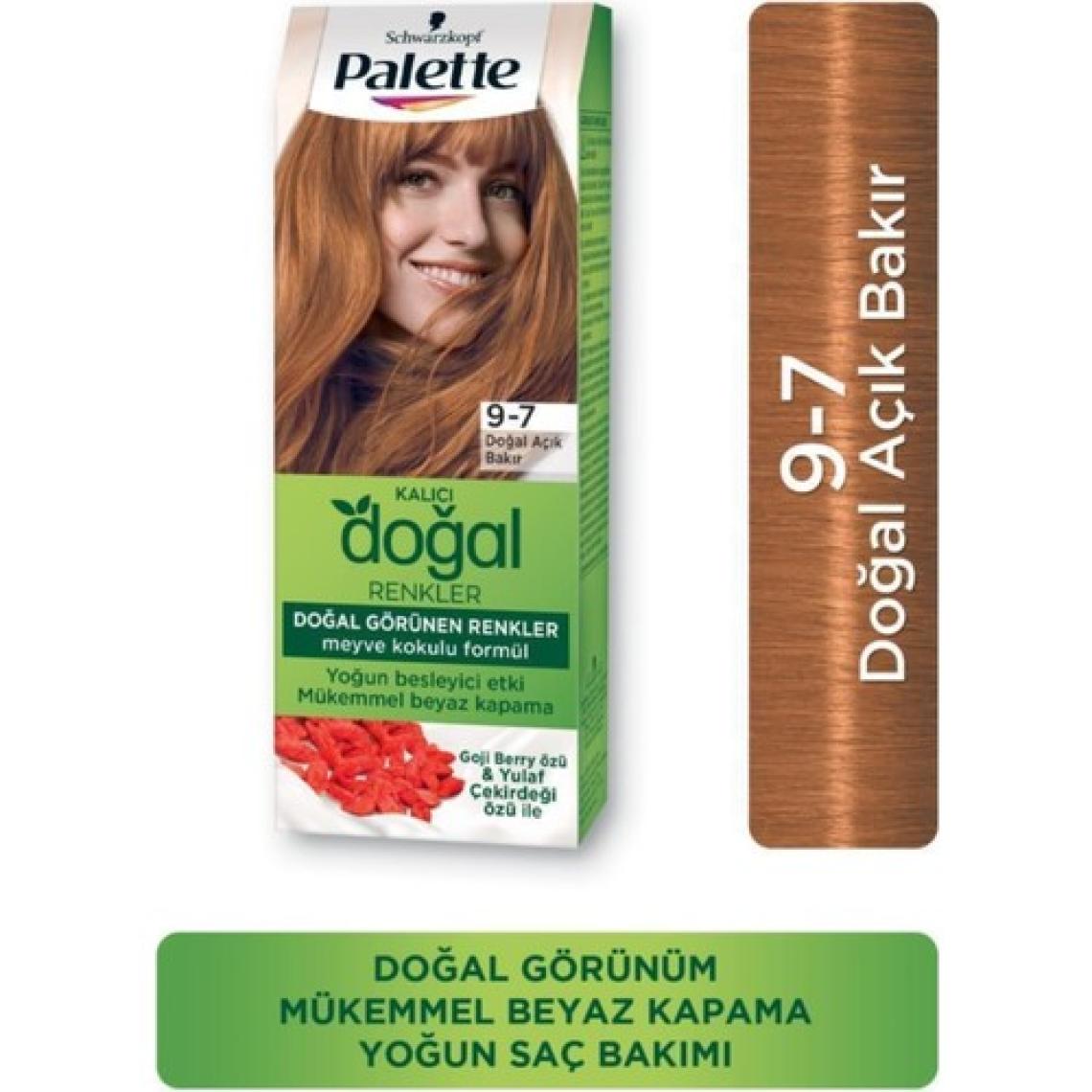 Palette Kalıcı Doğal Renkler Saç Boyası 9-7 Doğal Açık Bakır X 3 Adet