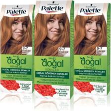 Palette Kalıcı Doğal Renkler Saç Boyası 9-7 Doğal Açık Bakır X 3 Adet