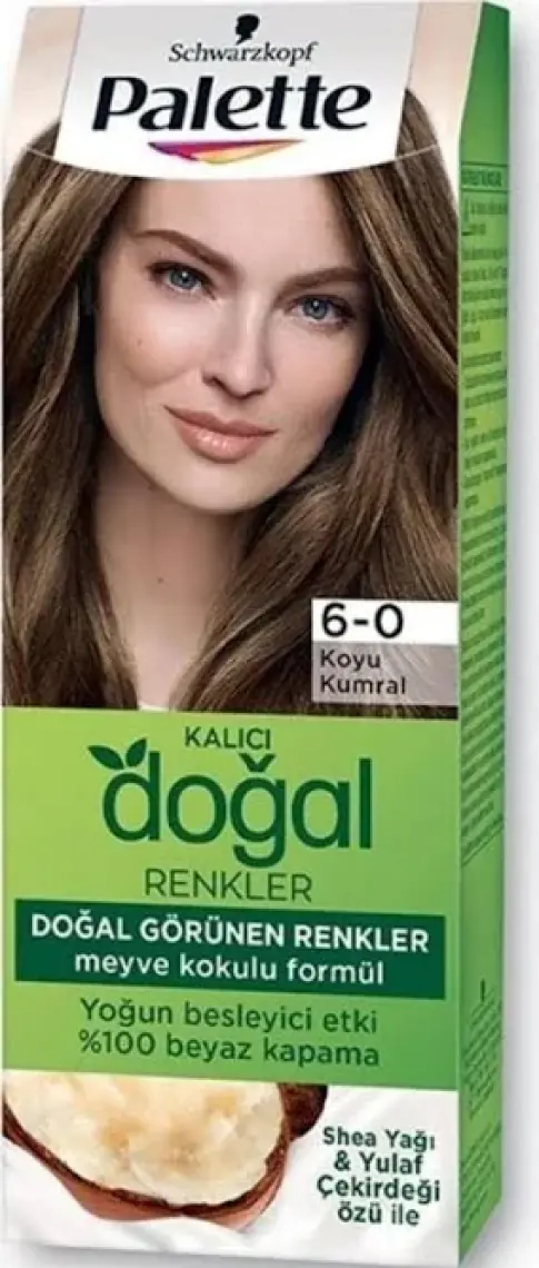 Palette Doğal Renkler 6-0 Koyu Kumral Saç Boyası Shea Yağı & Yulaf Çekirdeği Özü İle