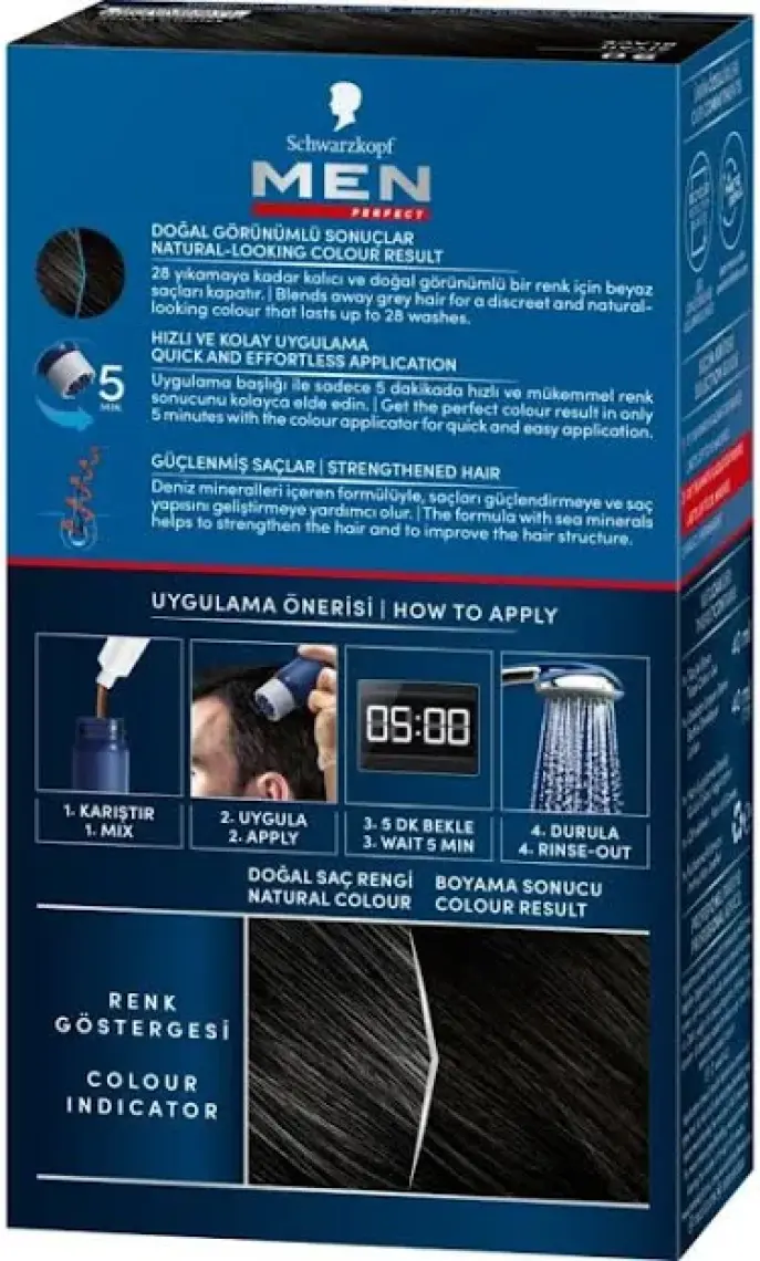 Men Perfect Saç Boyası 90 Siyah