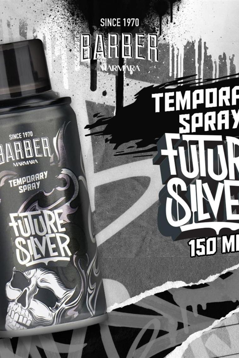 Barber Marmara Geçici Renkli Saç Spreyi Gümüş 150 ml