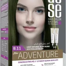 Asse Adventure Set Saç Boyası, Kalıcı ve Canlı Renkler 1+1 İki Kullanım Seti (No:8.11 Açık Doğal Zeytin Sarı)