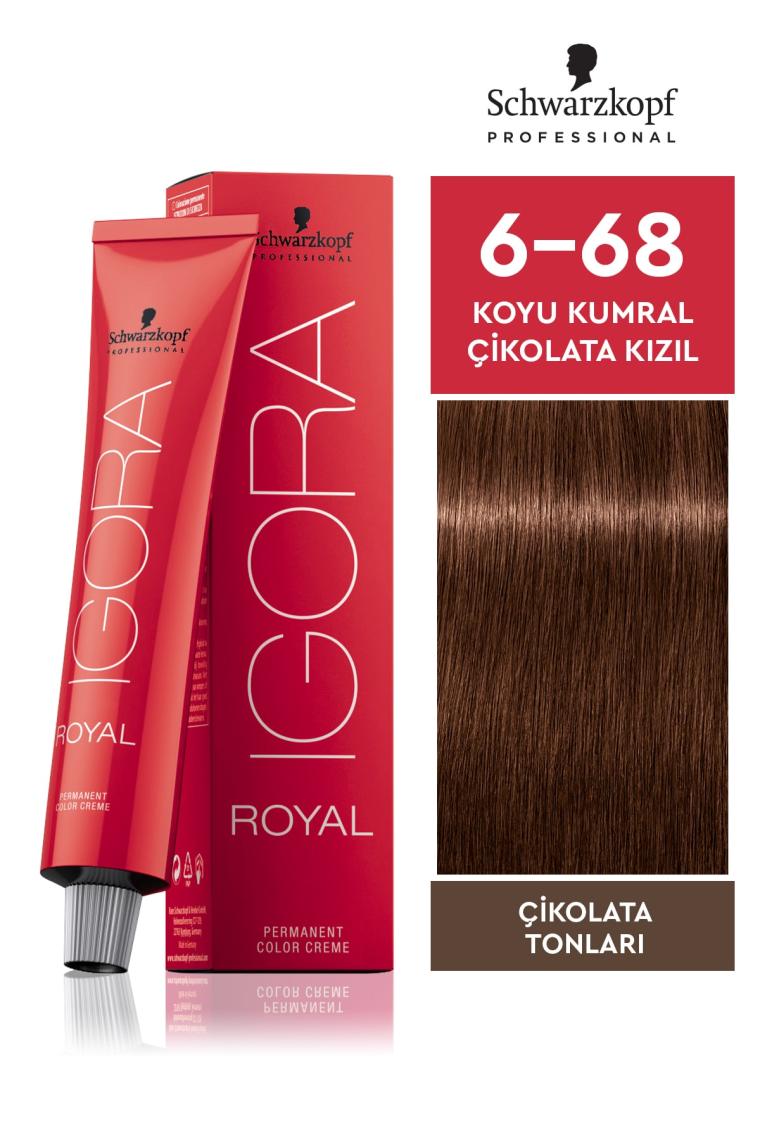 Royal 6-68 Koyu Kumral Çikolata Kızıl Saç Boyası 60 ml