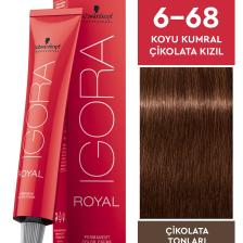Royal 6-68 Koyu Kumral Çikolata Kızıl Saç Boyası 60 ml