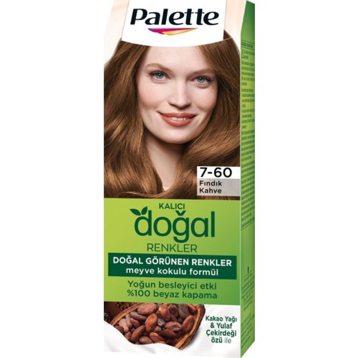 Palette Doğal Renkler 7-60 Fındık Kahve Saç Boyası Kakao Yağı & Yulaf Çekirdeği Özü İle