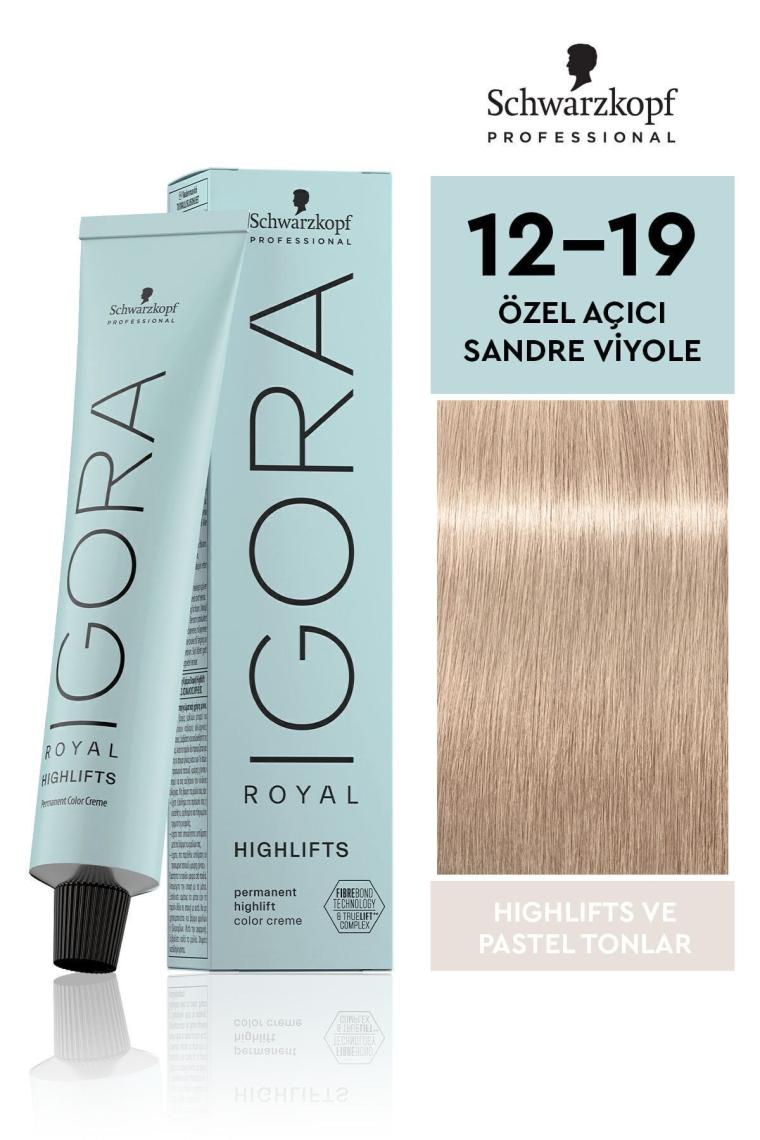 Schwarzkopf Igora Royal Saç Boyası 12-19 Özel Açıcı-Sandre Viyole 60 ml