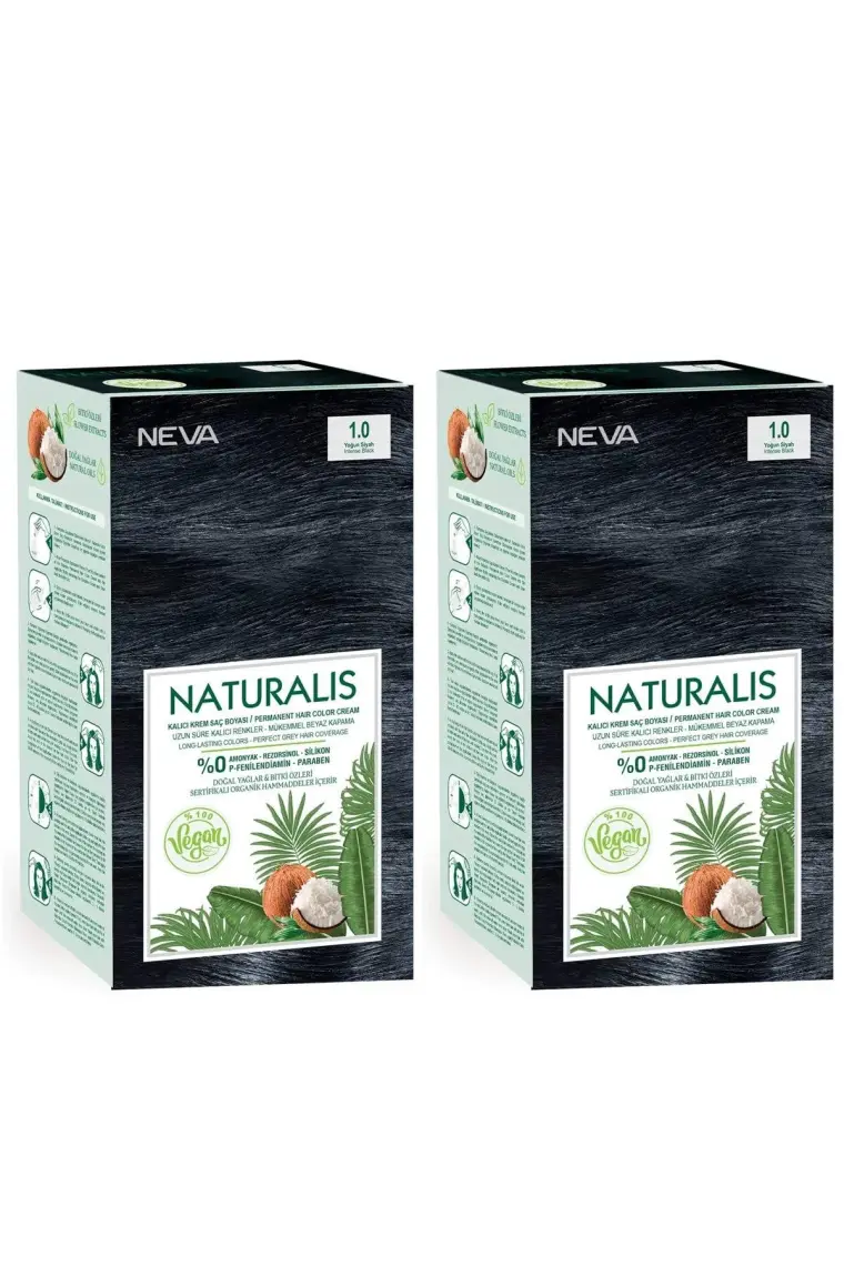 Neva Naturalis Saç Boyası 1.0 Siyah Vegan 2'li Set
