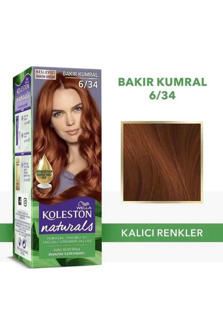 Wella Koleston Naturals Saç Boyası Bakır Kumral 6/34