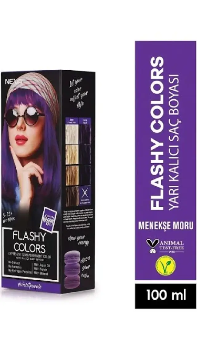Neva Flashy Colors Yarı Kalıcı Saç Boyası Menekşe Moru-Violet Purple