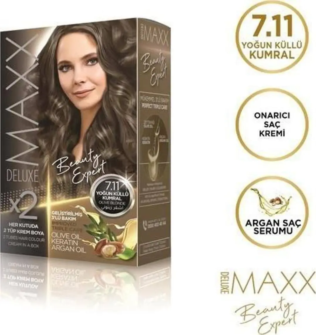 Maxx Deluxe Krem Saç Boyası 7.11 Yoğun Küllü